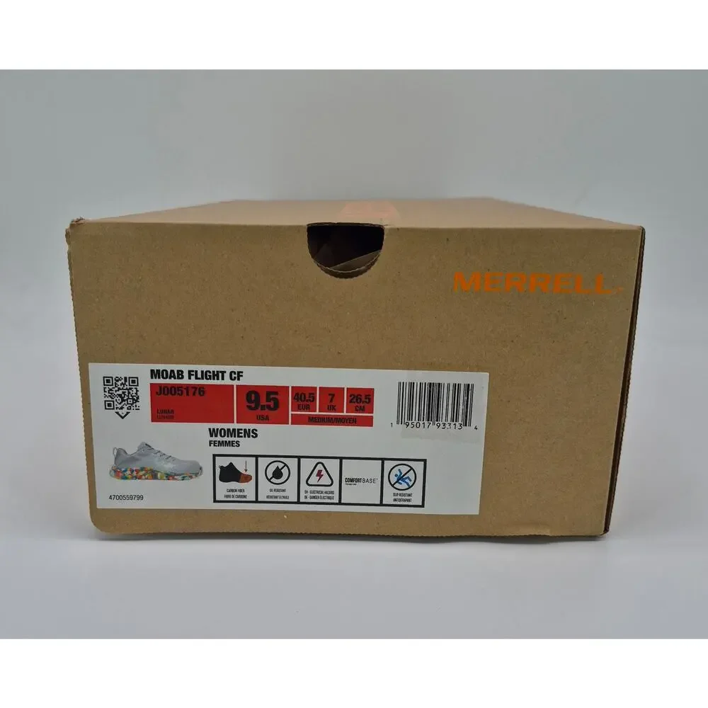 Merrell Moab Flight CF Work Shoes Women’s Size 9.5 Gray Multicolor SR Comfort